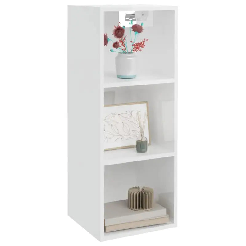 Wandplank van bewerkt hout in hoogglans wit voor beperkte ruimtes - Hoogglans wit / 1 - Wandplanken