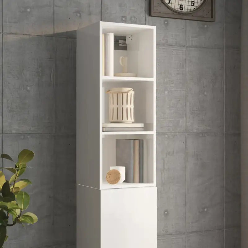 Wandplank van bewerkt hout in hoogglans wit voor beperkte ruimtes - Hoogglans wit / 1 - Wandplanken