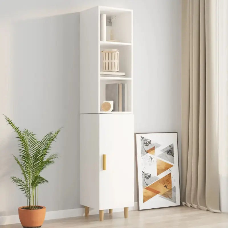 Wandplank van bewerkt hout in hoogglans wit voor beperkte ruimtes - Hoogglans wit / 1 - Wandplanken