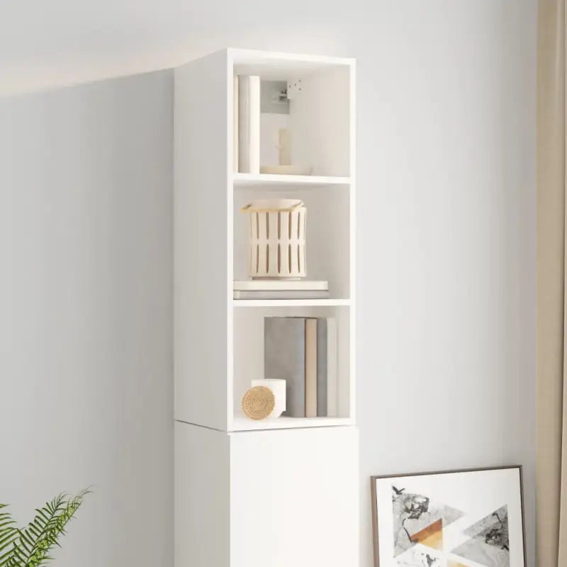 Wandplank van bewerkt hout in hoogglans wit voor beperkte ruimtes - Hoogglans wit / 1 - Wandplanken