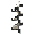 Wandplank van bewerkt hout met gemakkelijk schoon design - Zwart / 1 - Wandplanken