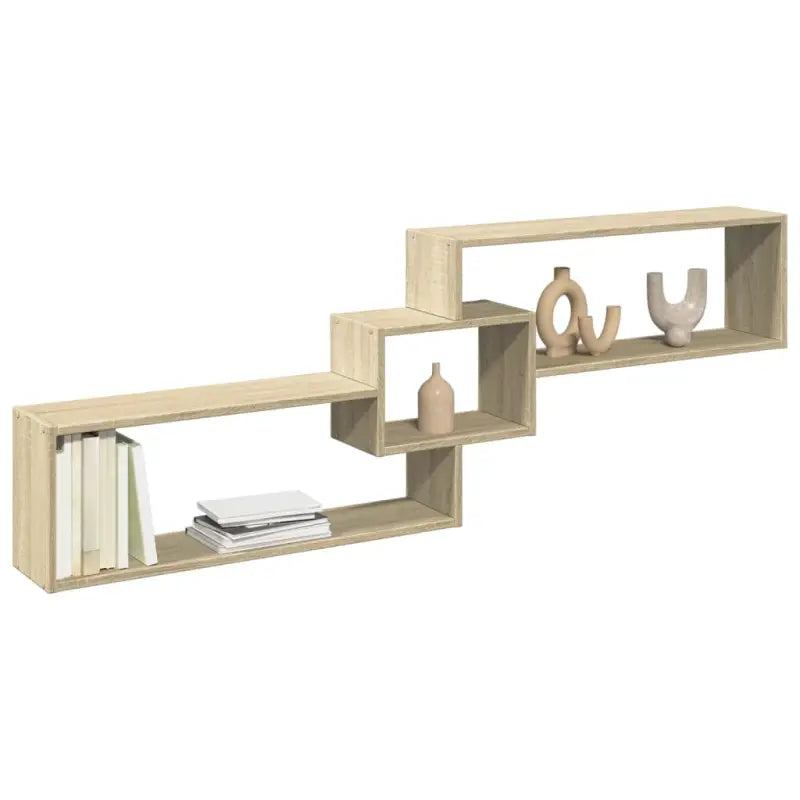 Wandplank van bewerkt hout voor een stijlvol en duurzaam interieur - Sonoma eiken / 1 - Wandplanken