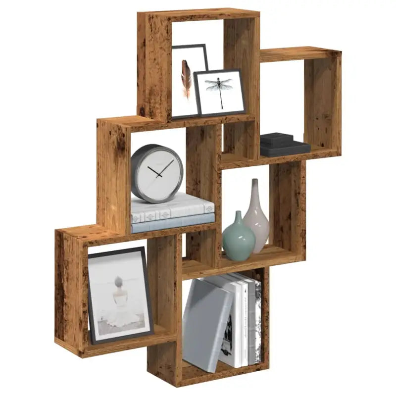 Wandplank van bewerkt hout voor maximale ruimtegebruik en stijl - Oud hout / 1 - Wandplanken