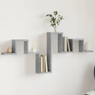 Wandplank van bewerkt hout voor muurdecoratie en opbergruimte - Betongrijs / 1 - Wandplanken