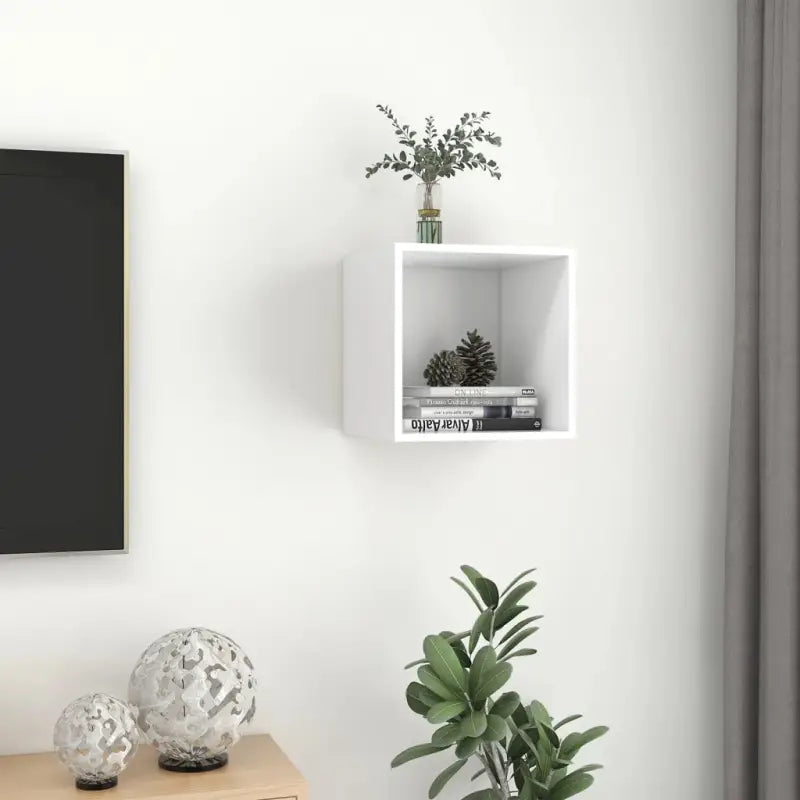 Wandplank van bewerkt hout voor muurdecoratie en opbergruimte - Wit / 1 - Wandplanken