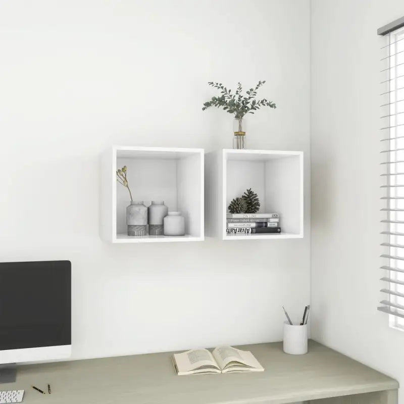 Wandplank van bewerkt hout voor muurdecoratie en opbergruimte - Wit / 1 - Wandplanken