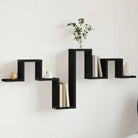 Wandplank van bewerkt hout voor muurdecoratie en opbergruimte - Zwart / 1 - Wandplanken