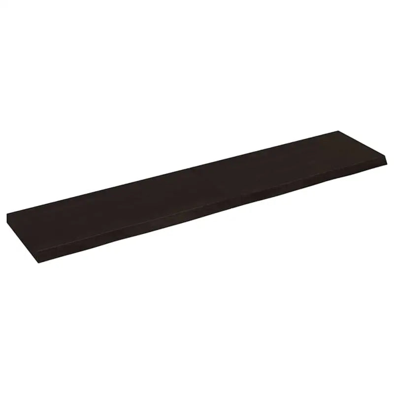 Wandplank van massief eikenhout met natuurlijke rand voor extra opbergruimte - Donkerbruin / 140 x 30 x 4 cm / 1