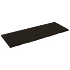 Wandplank van massief eikenhout met natuurlijke rand voor extra opbergruimte - Donkerbruin / 160 x 60 x 4 cm / 1