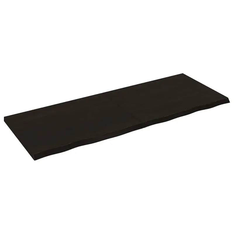Wandplank van massief eikenhout met natuurlijke rand voor extra opbergruimte - Donkerbruin / 160 x 60 x 4 cm / 1