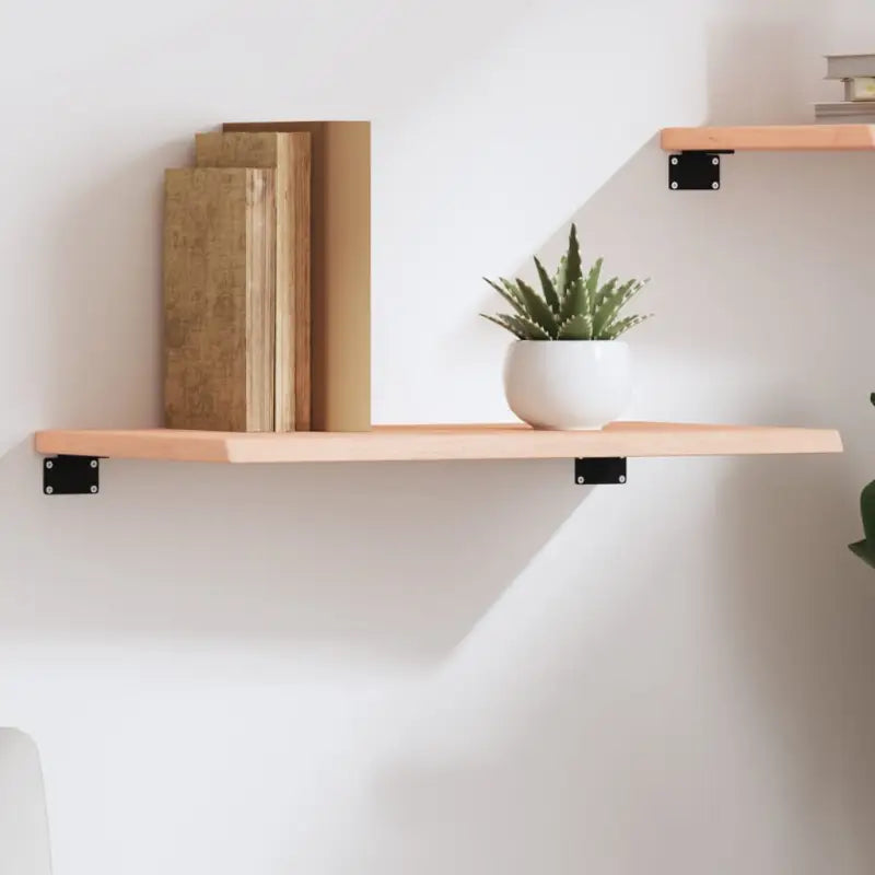 Wandplank van massief eikenhout met natuurlijke rand voor extra opbergruimte - Naturel / 60 x 40 x 2 cm / 1
