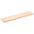 Wandplank van massief eikenhout met natuurlijke rand voor extra opbergruimte - Naturel / 180 x 40 x 6 cm / 1