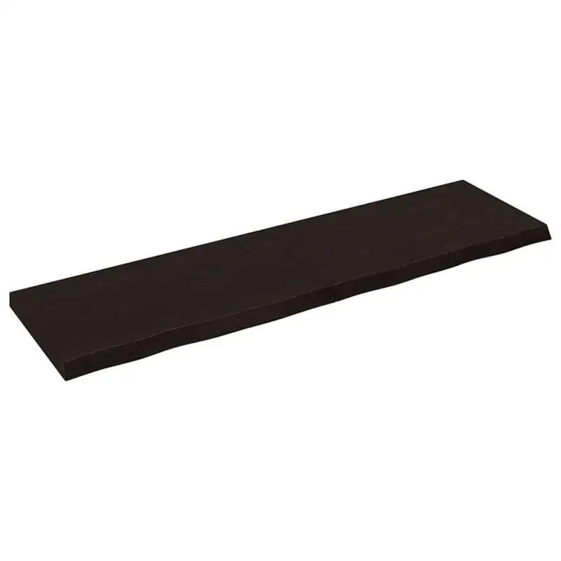 Wandplank van massief eikenhout met natuurlijke rand voor extra opbergruimte - Donkerbruin / 180 x 50 x 6 cm / 1