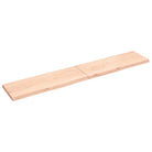 Wandplank van massief eikenhout met natuurlijke rand voor extra opbergruimte - Naturel / 220 x 40 x 4 cm / 1