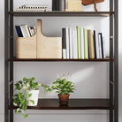 Wandplank van massief eikenhout met natuurlijke rand voor extra opbergruimte - Donkerbruin / 80 x 60 x 2 cm / 1