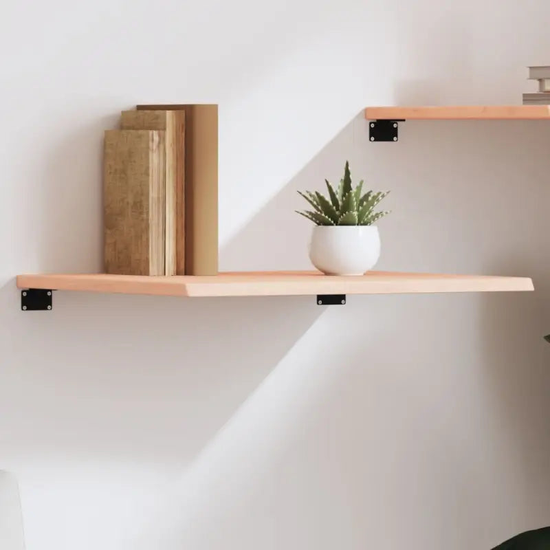 Wandplank van massief eikenhout met natuurlijke rand voor extra opbergruimte - Naturel / 60 x 60 x 2 cm / 1