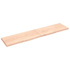 Wandplank van massief eikenhout met natuurlijke rand voor extra opbergruimte - Naturel / 220 x 50 x 4 cm / 1