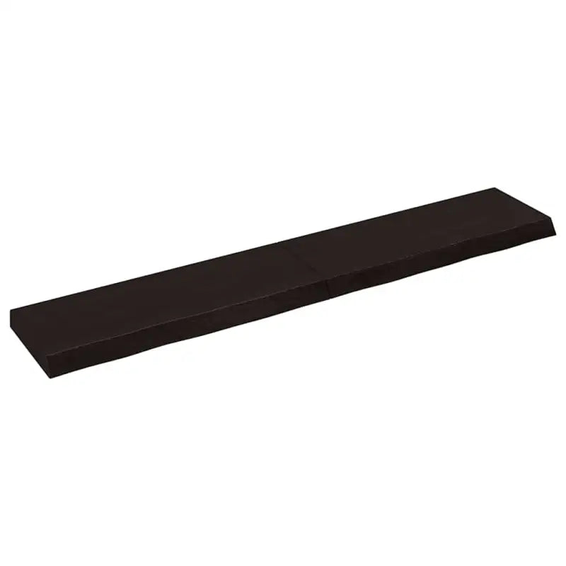 Wandplank van massief eikenhout met natuurlijke rand voor extra opbergruimte - Donkerbruin / 160 x 30 x 6 cm / 1