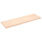Wandplank van massief eikenhout met natuurlijke rand voor extra opbergruimte - Naturel / 160 x 50 x 4 cm / 1