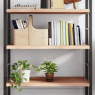Wandplank van massief eikenhout met natuurlijke rand voor extra opbergruimte - Naturel / 100 x 50 x 4 cm / 1