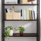 Wandplank van massief eikenhout met natuurlijke rand voor extra opbergruimte - Donkerbruin / 100 x 40 x 2 cm / 1
