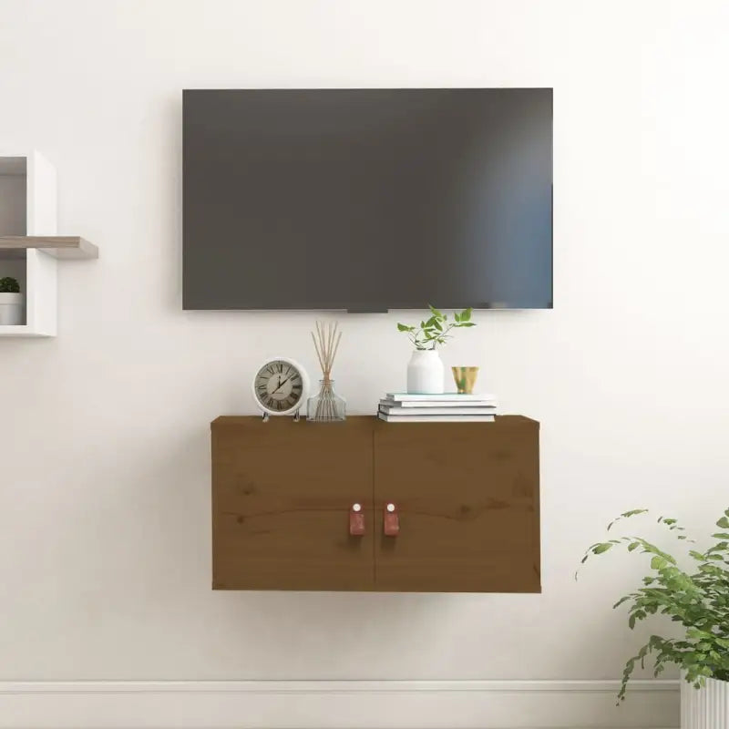 Wandplank van massief grenenhout met rustieke uitstraling - Honingbruin / 1 - Wandplanken