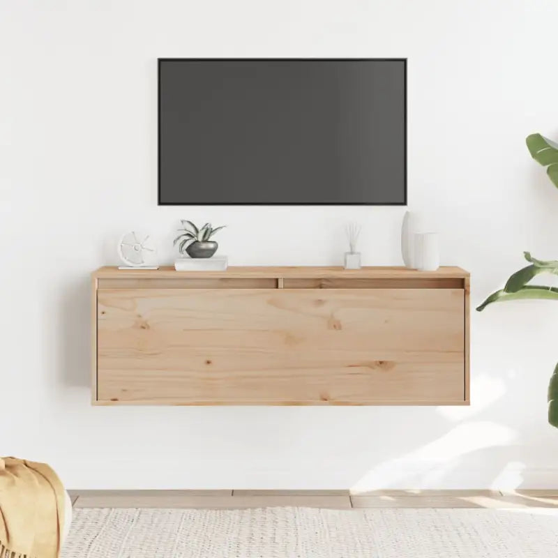 Wandplank van massief grenenhout voor decoratie en opslag - Naturel / 1 - Wandplanken