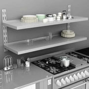 Wandplank van roestvrij staal voor extra keukenopslag