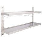 Wandplank van roestvrij staal voor extra keukenopslag - 150 x 30 cm / 1 - Wandplanken