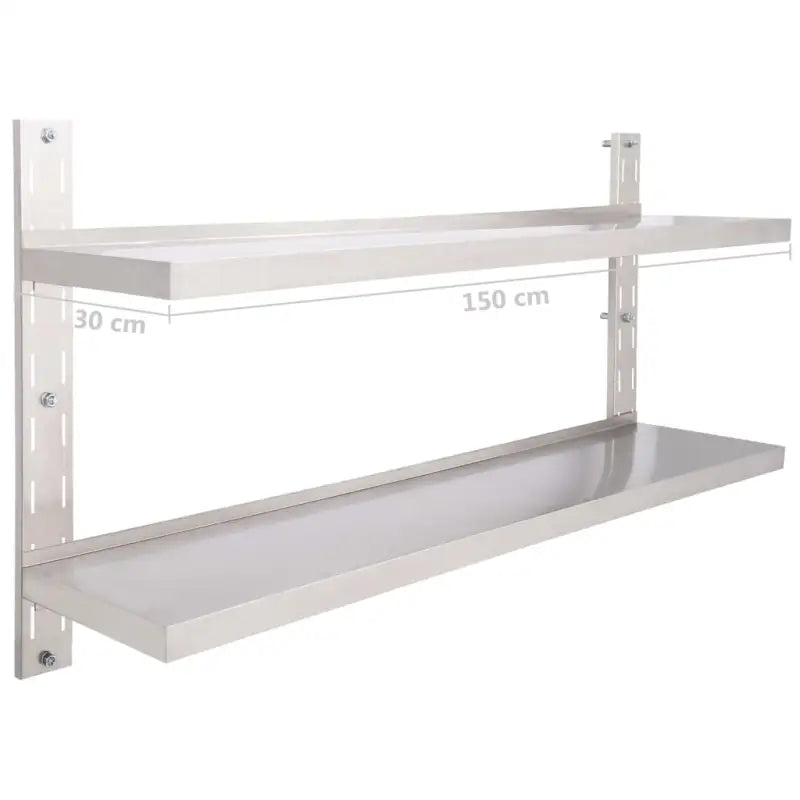 Wandplank van roestvrij staal voor extra keukenopslag - 150 x 30 cm / 1 - Wandplanken