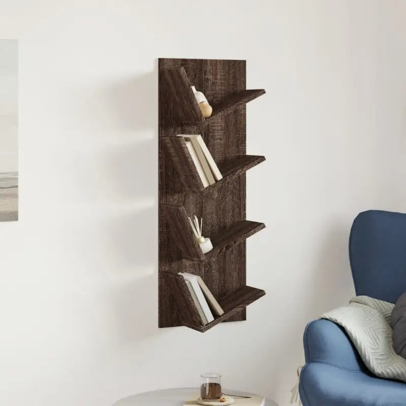 Wandplank voor muurorganisering van duurzaam bewerkt hout - bruin eikenkleur / 1 - Wandplanken