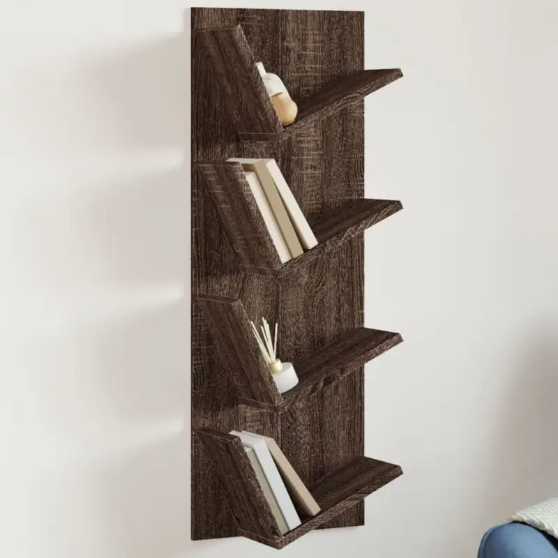 Wandplank voor muurorganisering van duurzaam bewerkt hout - bruin eikenkleur / 1 - Wandplanken