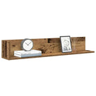 Wandplanken in bewerkt hout voor decoratie en praktische opbergruimte - Oud hout / 100 x 16.5 x 16.5 cm / 1