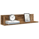 Wandplanken in bewerkt hout voor decoratie en praktische opbergruimte - Oud hout / 75 x 16.5 x 16.5 cm / 1 - Wandplanken