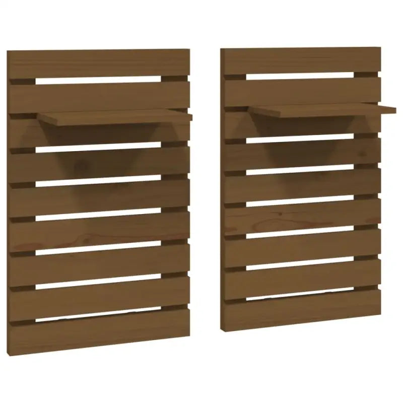 Wandplanken met massief grenenhout voor elegante muurbevestiging - Honingbruin / 2 / 1 - Wandplanken