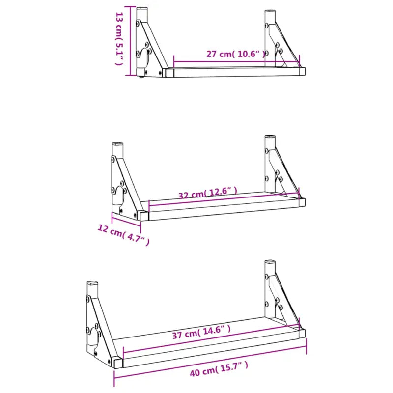 Wandplanken set van hoogwaardig bewerkt hout voor je muur ruimtesaving - Wandplanken