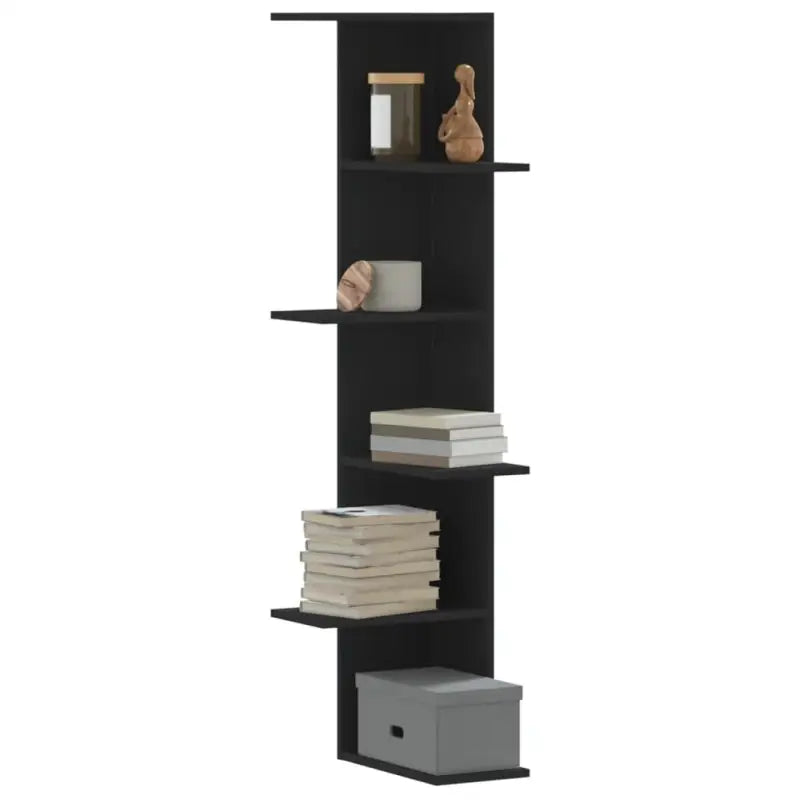 Wandplanken van bewerkt hout gemakkelijk schoon en stijlvol voor je woonkamer - Zwart / 1 - Wandplanken