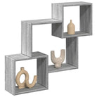 Wandplanken van bewerkt hout voor een decoratief en duurzaam interieur - Grijs sonoma / 1 - Wandplanken