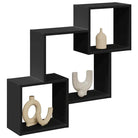 Wandplanken van bewerkt hout voor een decoratief en duurzaam interieur - Zwart / 1 - Wandplanken