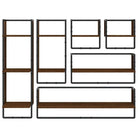 Wandplanken van bewerkt hout voor een stijlvolle en praktische muuropslag - bruin eikenkleur / 6 / 1 - Wandplanken