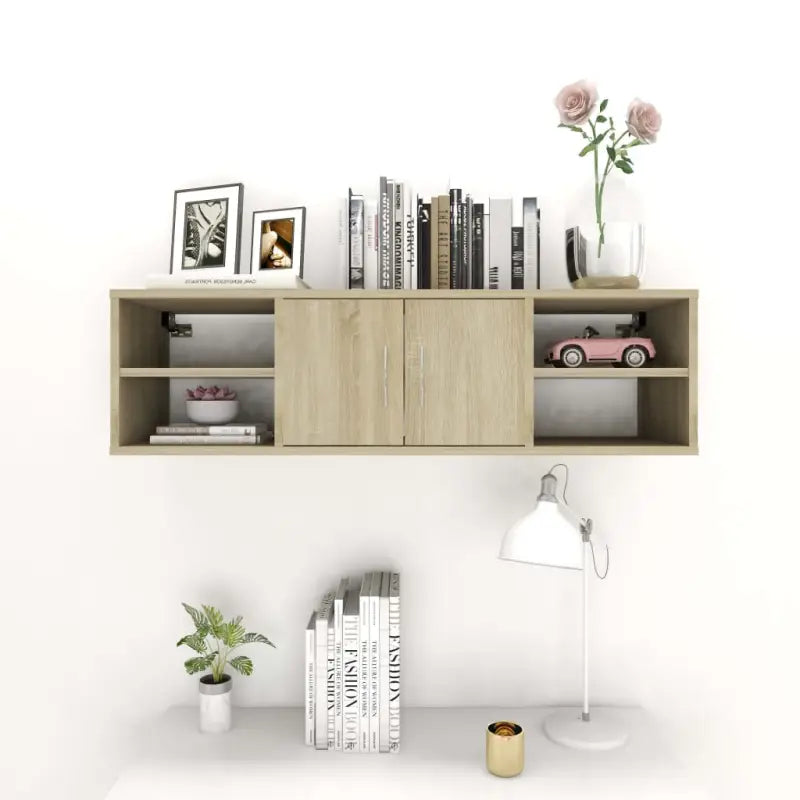 Wandplanken van bewerkt hout voor een stijlvolle opbergruimte - Sonoma eiken / 1 - Wandplanken