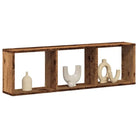 Wandplanken van bewerkt hout voor een stijvolle en praktische muurdecoratie - Oud hout / 100 x 16 x 30 cm / 1