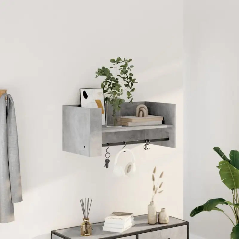 Wandplanken van bewerkt hout voor maximale ruimte en muurstijl - Betongrijs / 70.5 x 35 x 30.5 cm / 1 - Wandplanken