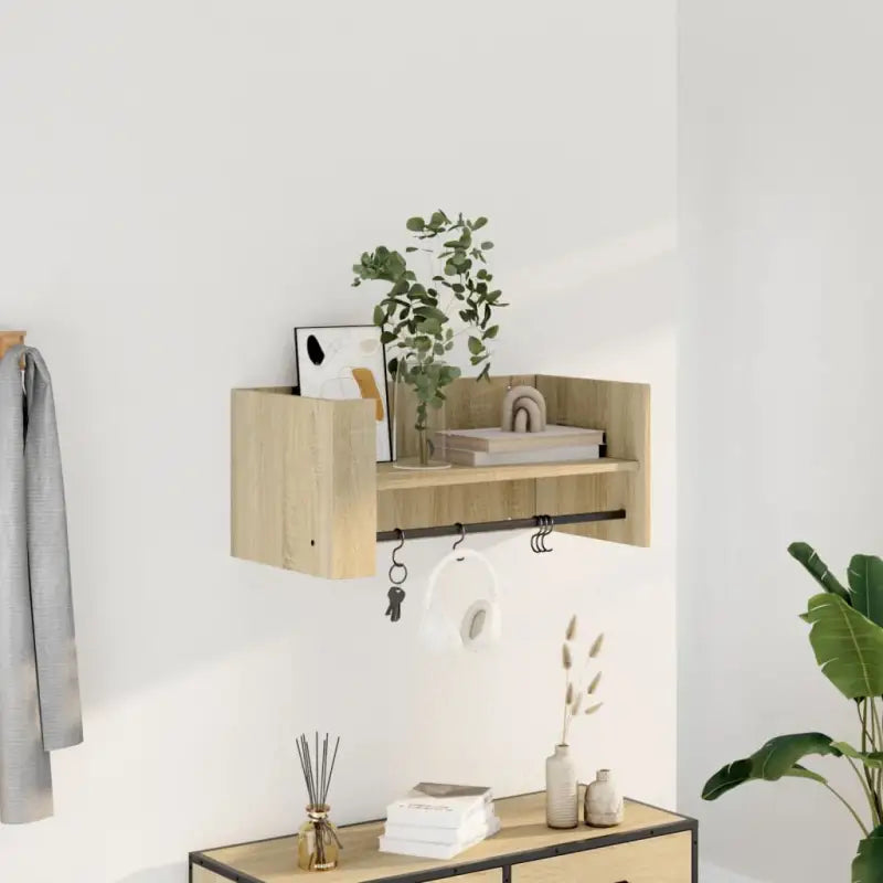 Wandplanken van bewerkt hout voor maximale ruimte en muurstijl - Sonoma eiken / 70.5 x 35 x 30.5 cm / 1 - Wandplanken