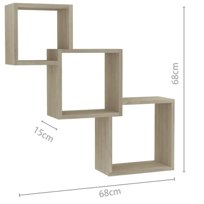 Wandplanken van bewerkt hout voor maximale ruimtegebruik en decoratie - Sonoma eiken / 1 - Wandplanken