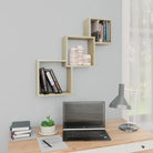 Wandplanken van bewerkt hout voor maximale ruimtegebruik en decoratie - Sonoma eiken / 1 - Wandplanken