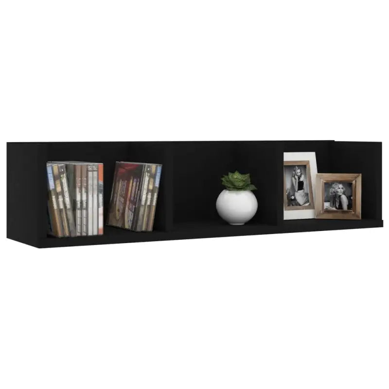 Wandplanken van bewerkt hout voor stijlvolle opbergoplossing voor cd’s en dvd’s - Wandplanken