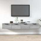 Wandplanken van grijs sonoma eiken voor een strakke woonkamer uitstraling - Grijs sonoma / 2 / 1 - Wandplanken
