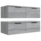 Wandplanken van grijs sonoma eiken voor een strakke woonkamer uitstraling - Wandplanken