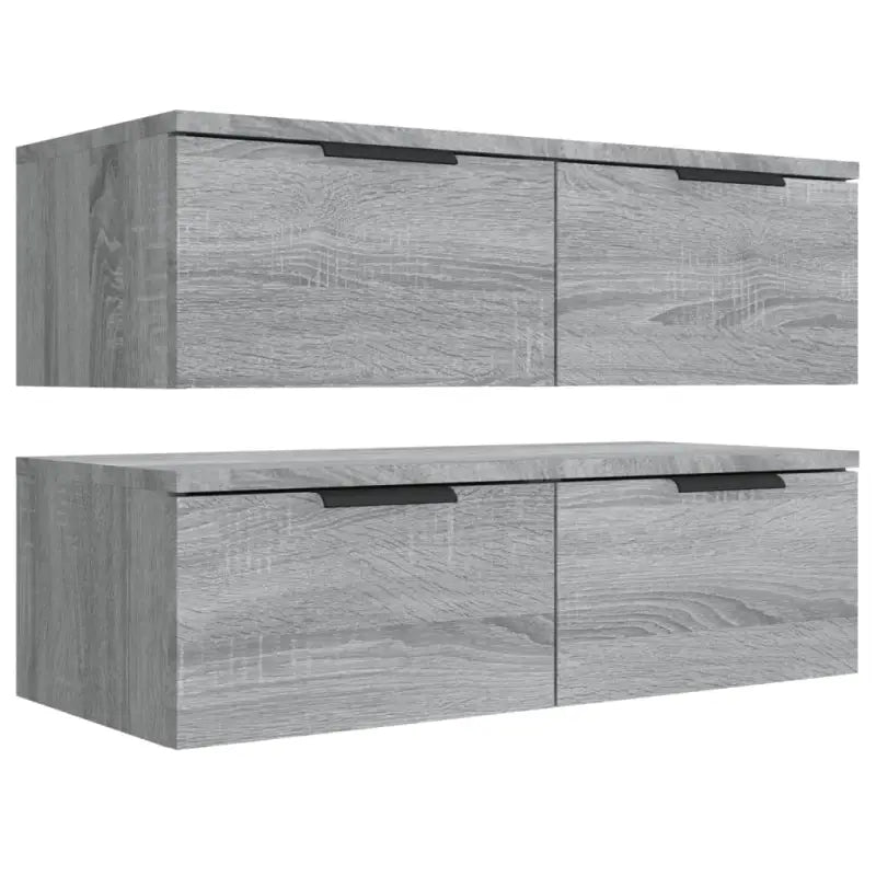 Wandplanken van grijs sonoma eiken voor een strakke woonkamer uitstraling - Wandplanken